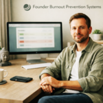 Article explaining how founders can prevent burnout by building structured systems focused on energy management, delegation, recovery rituals, early warning signs, and social support to sustain long-term performance.