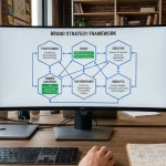 digital marketing for brand growth showing six interconnected systems positioning trust creative owned audience partnerships and insights
