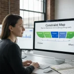 ecommerce growth constraint visualization showing funnel bottleneck limiting conversion and revenue throughput