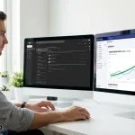 Ecommerce founder reviewing conversion rate dashboard on desktop