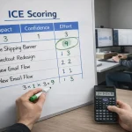 ecommerce experimentation ice framework showing impact confidence effort scoring for hypothesis prioritization
